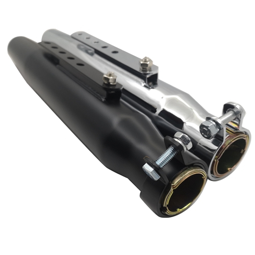 Black/Chrome Universal 17'' Motorcycle Exhaust Muffler Pipe