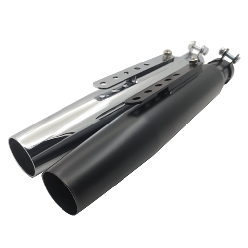 Black/Chrome Universal 17'' Motorcycle Exhaust Muffler Pipe